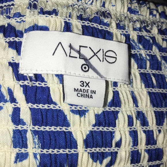 New Asymmetrical blue and white Alexis Dress - Picture 4 of 10